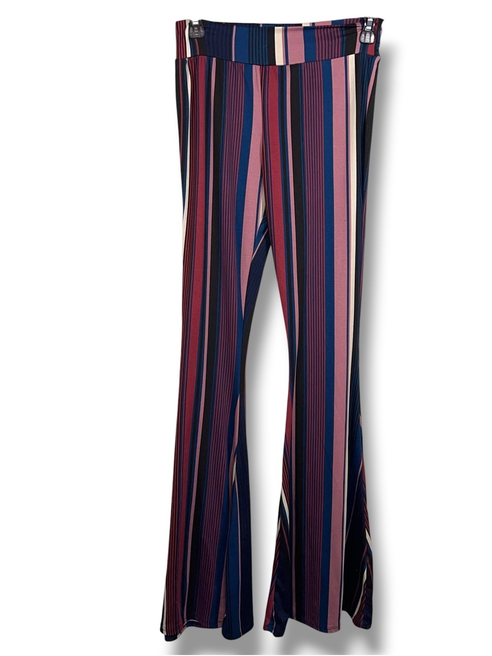 Small Got Style Pull On Flare Leggings Blue Pink Purple Stripes Stretch Hippie